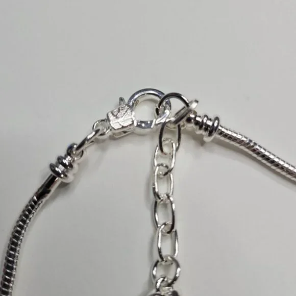 NWT Pandora Style Charm Bracelet Glitter Mermaids Tail Ceramic Beads Premium M/L - Picture 8 of 8